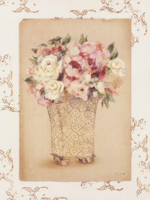 Cheri Blum Roses in a Painted Vase II